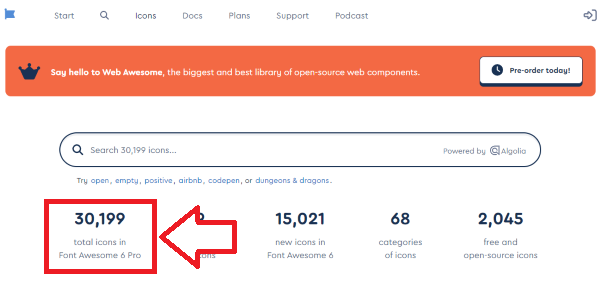 Font Awesome Total icons in Font Awesome 6 Pro